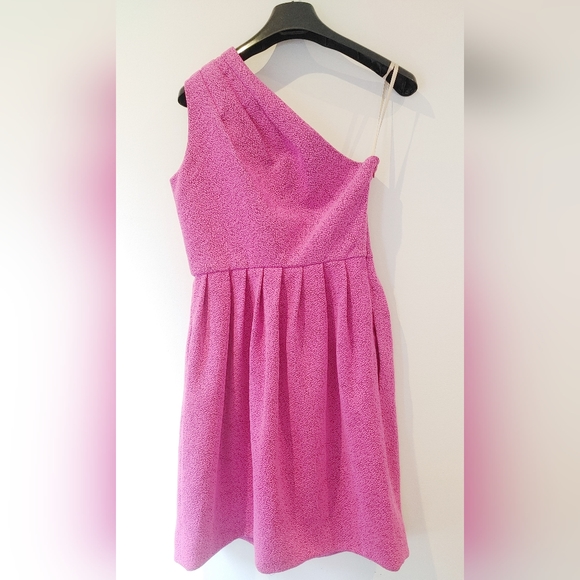 Halston Heritage Pink One Shoulder Dress Size 6 - Picture 5 of 7